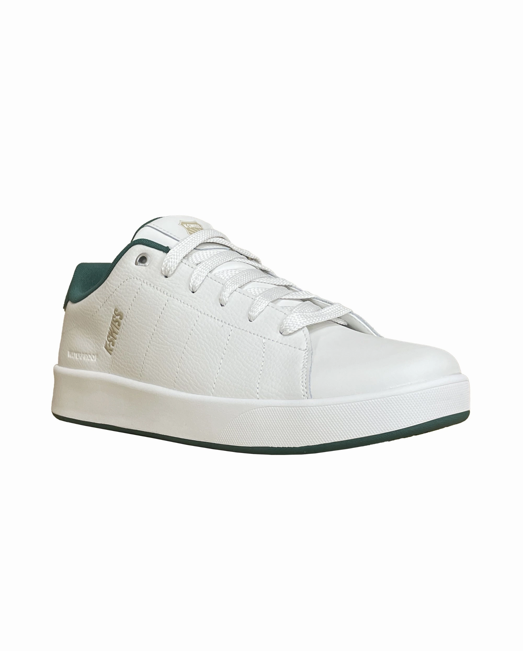 09457-108-M | MEN'S COURT CAMEO II WATERPROOF SNEAKERS | WMBL WHT/GRN/TAUPE