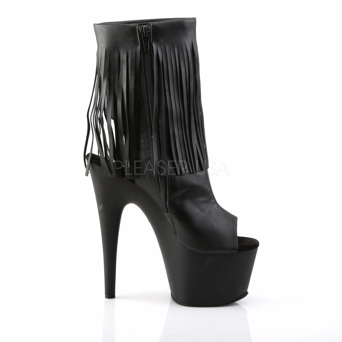 ADORE-1019  Black Faux Leather/Black Matte