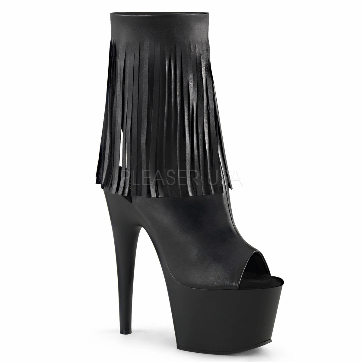 ADORE-1019  Black Faux Leather/Black Matte