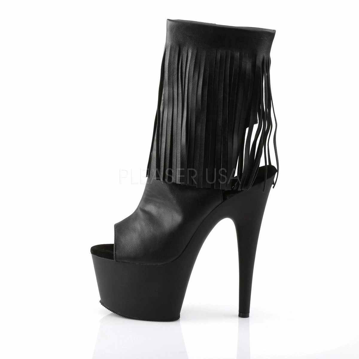 ADORE-1019  Black Faux Leather/Black Matte
