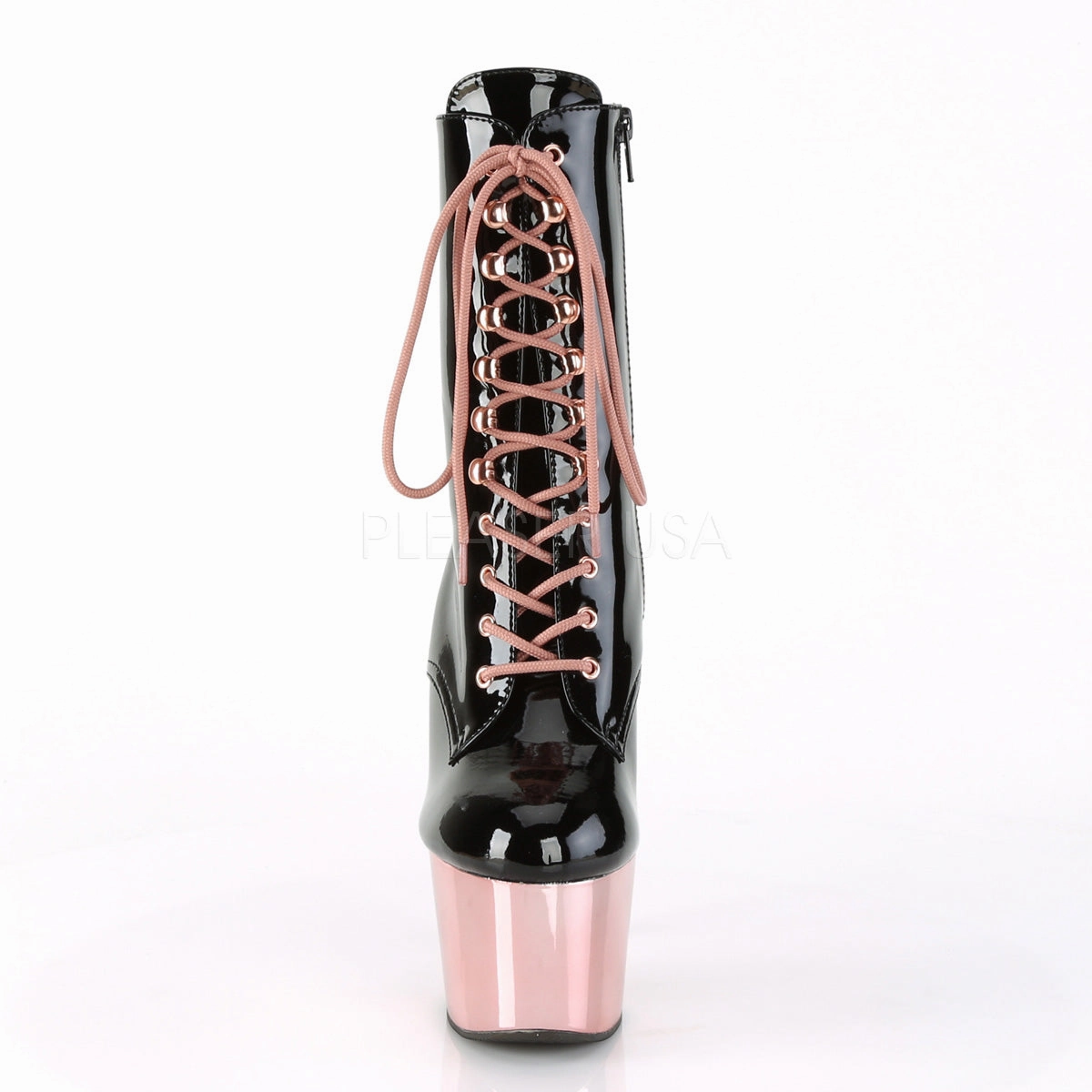 ADORE-1020  Black Patent/Rose Gold Chrome