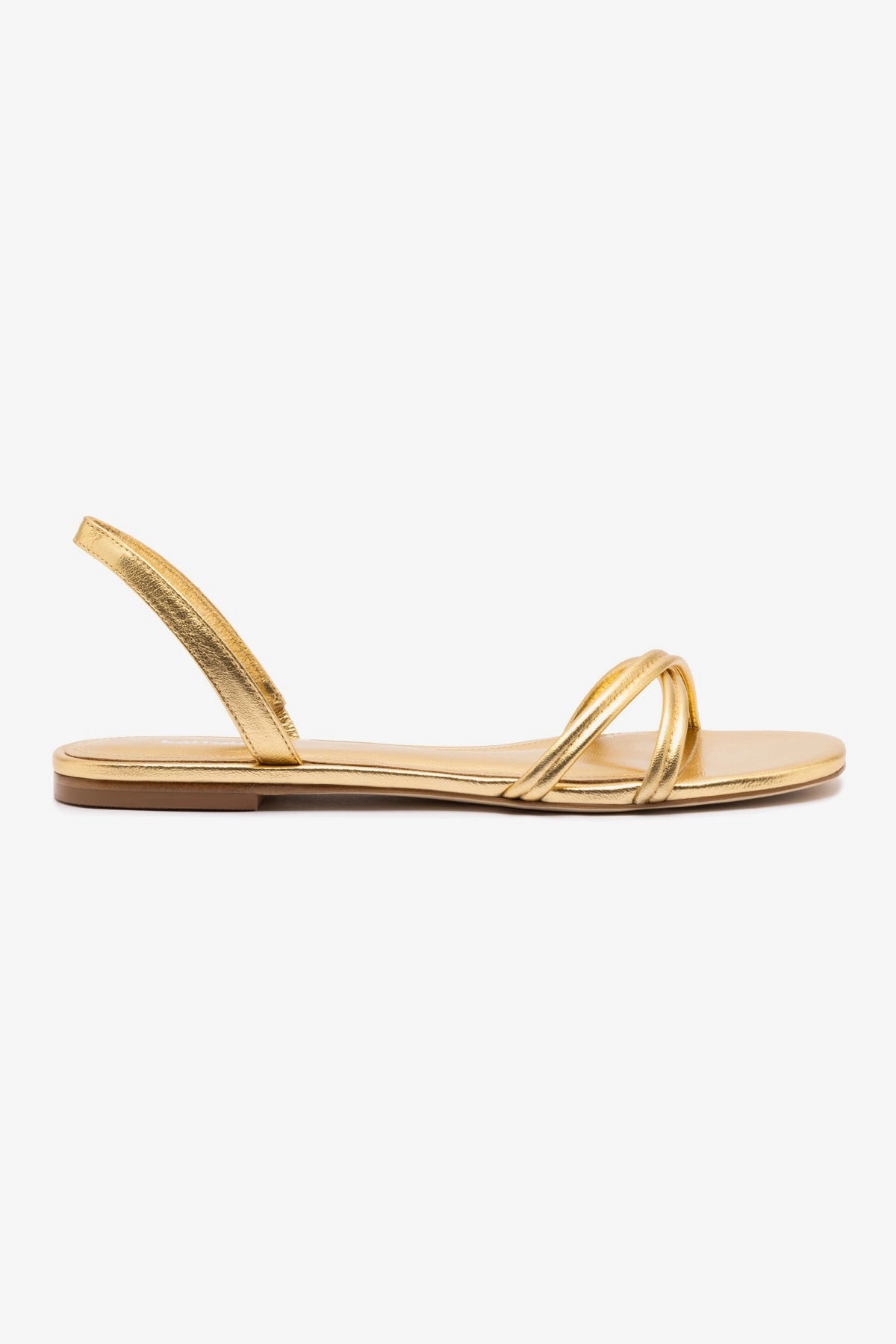 Annie Flat In Gold Metallic Leather