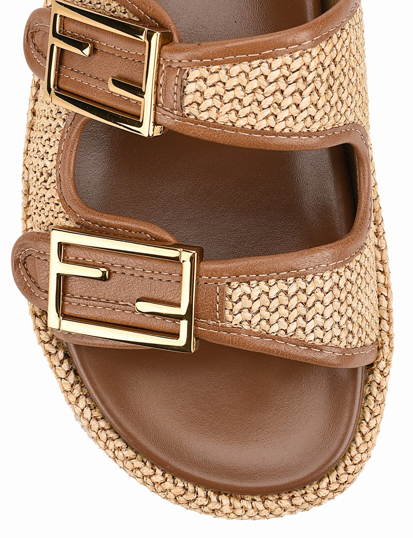 Aphrodite Woven Flatforms - Natural Weave/Tan
