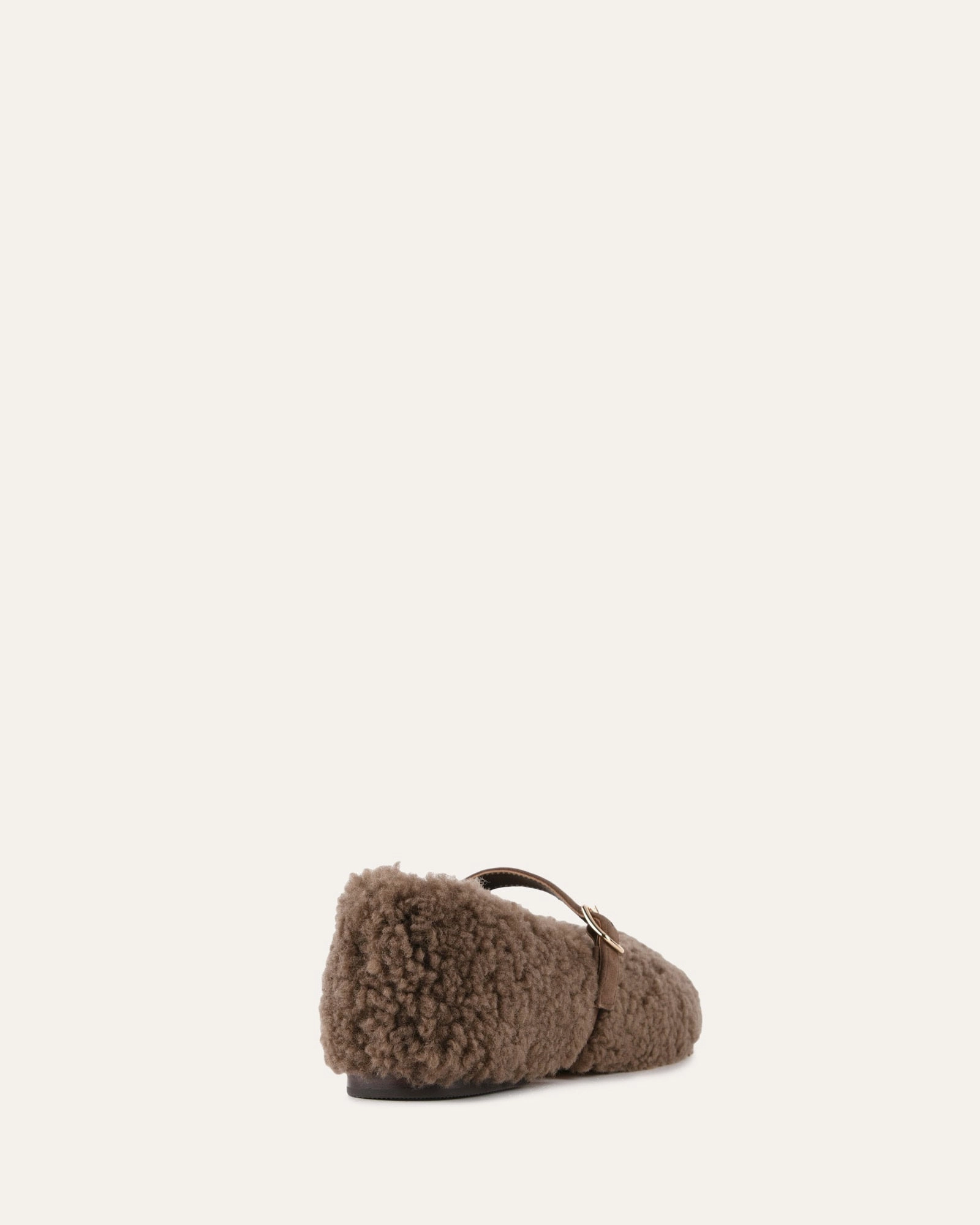 APRIL CASUAL FLATS TAUPE SHEARLING