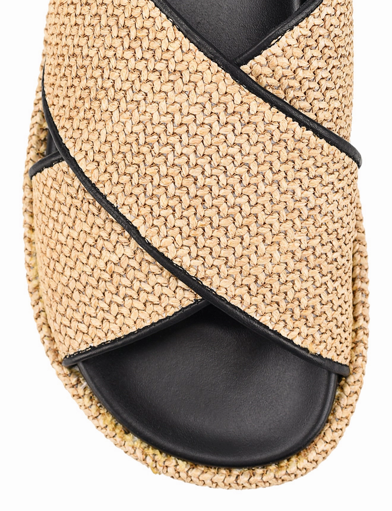 April Flatform Sandals - Natural Weave & Black