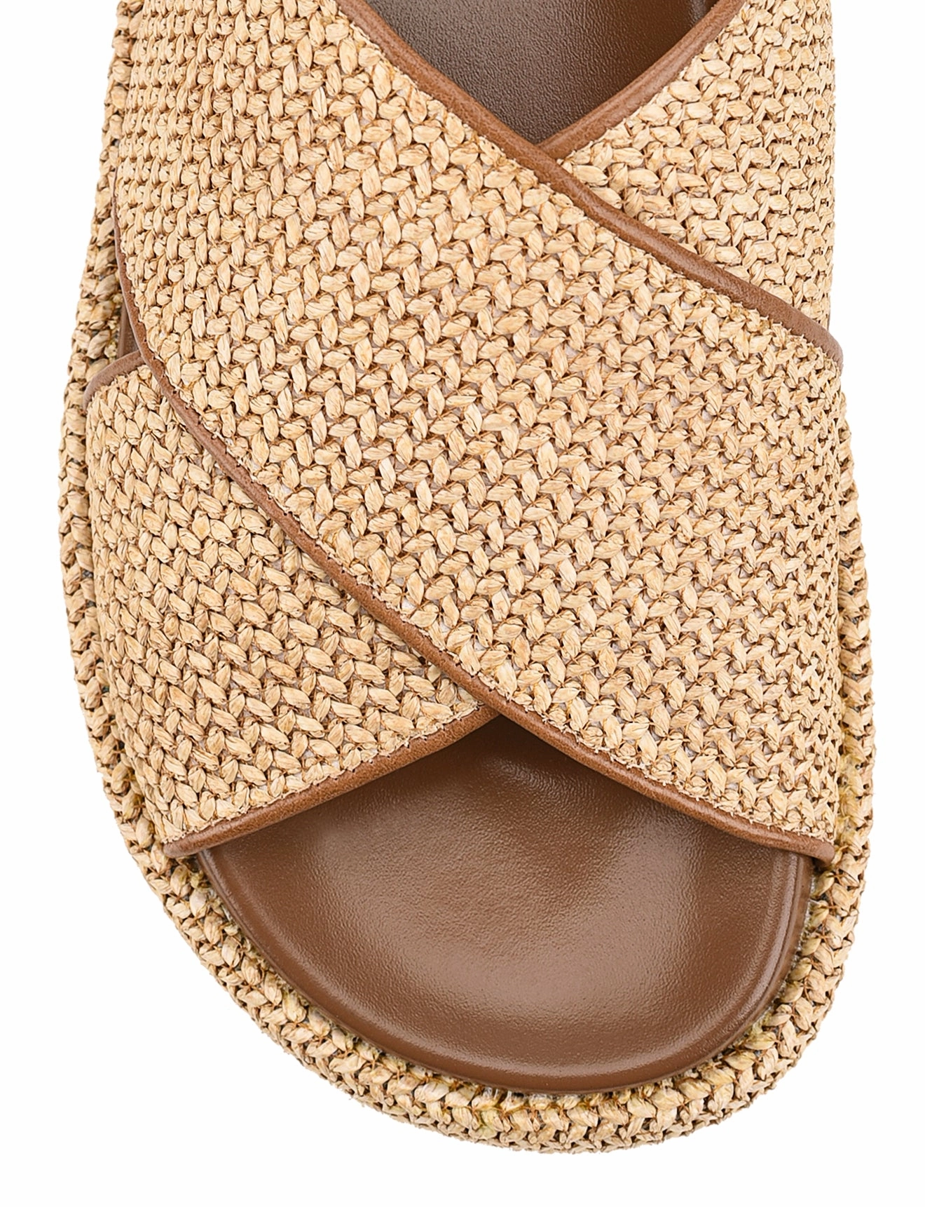 April Flatform Sandals - Natural Weave & Tan