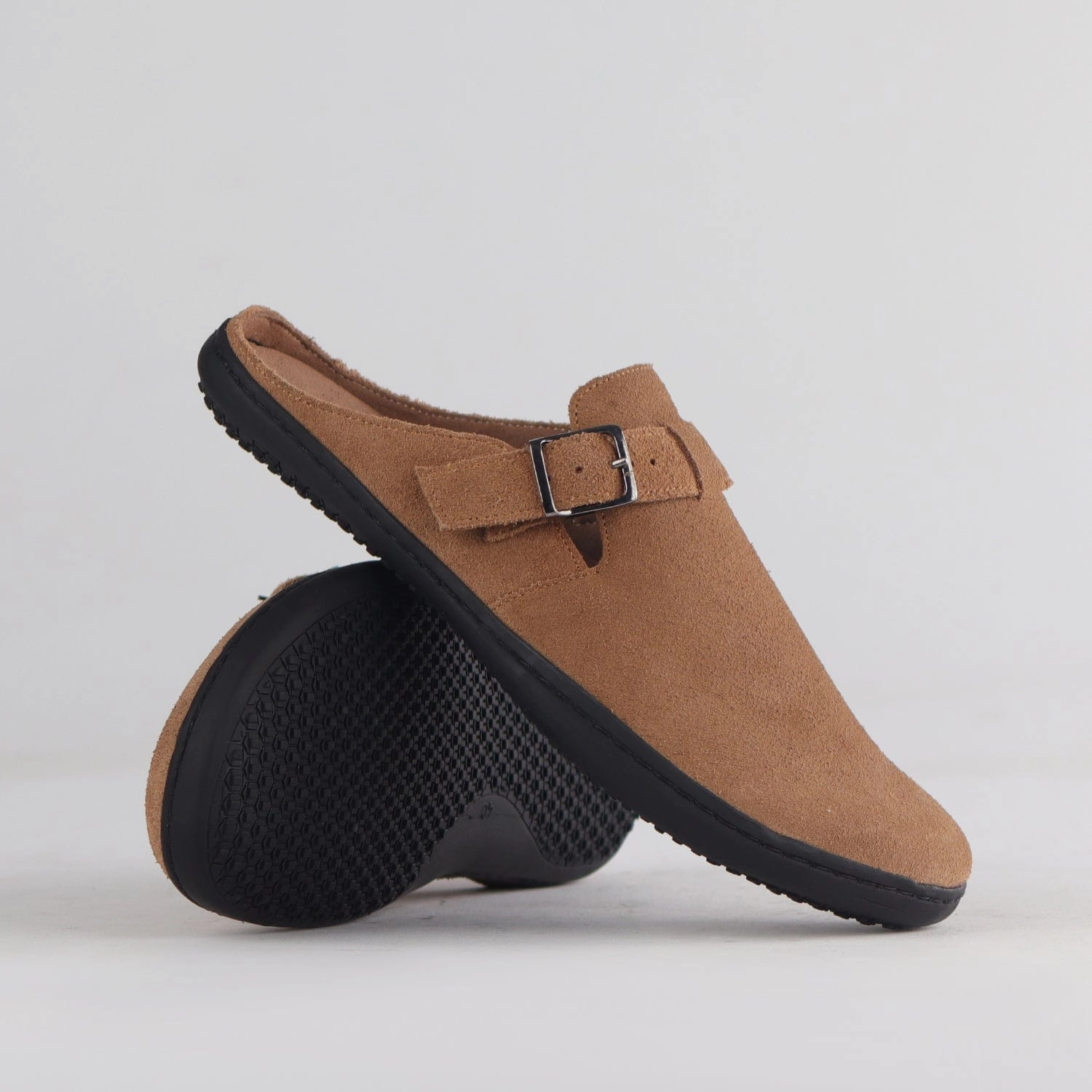 Barefoot clog with Removable Footbed in Taupe - 12318