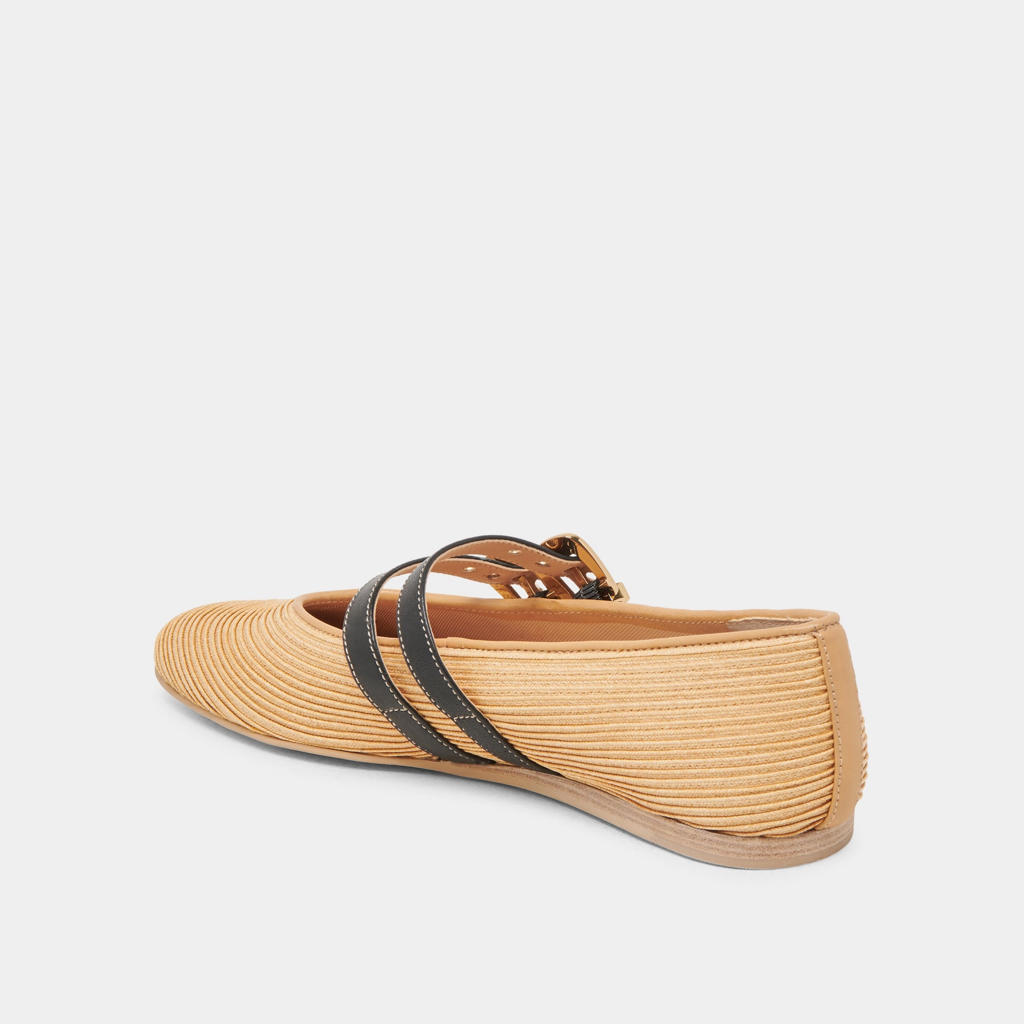 BAYLEE WIDE BALLET FLATS NATURAL RAFFIA