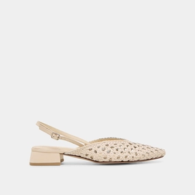 BIRDIE FLATS OFF WHITE WOVEN LEATHER
