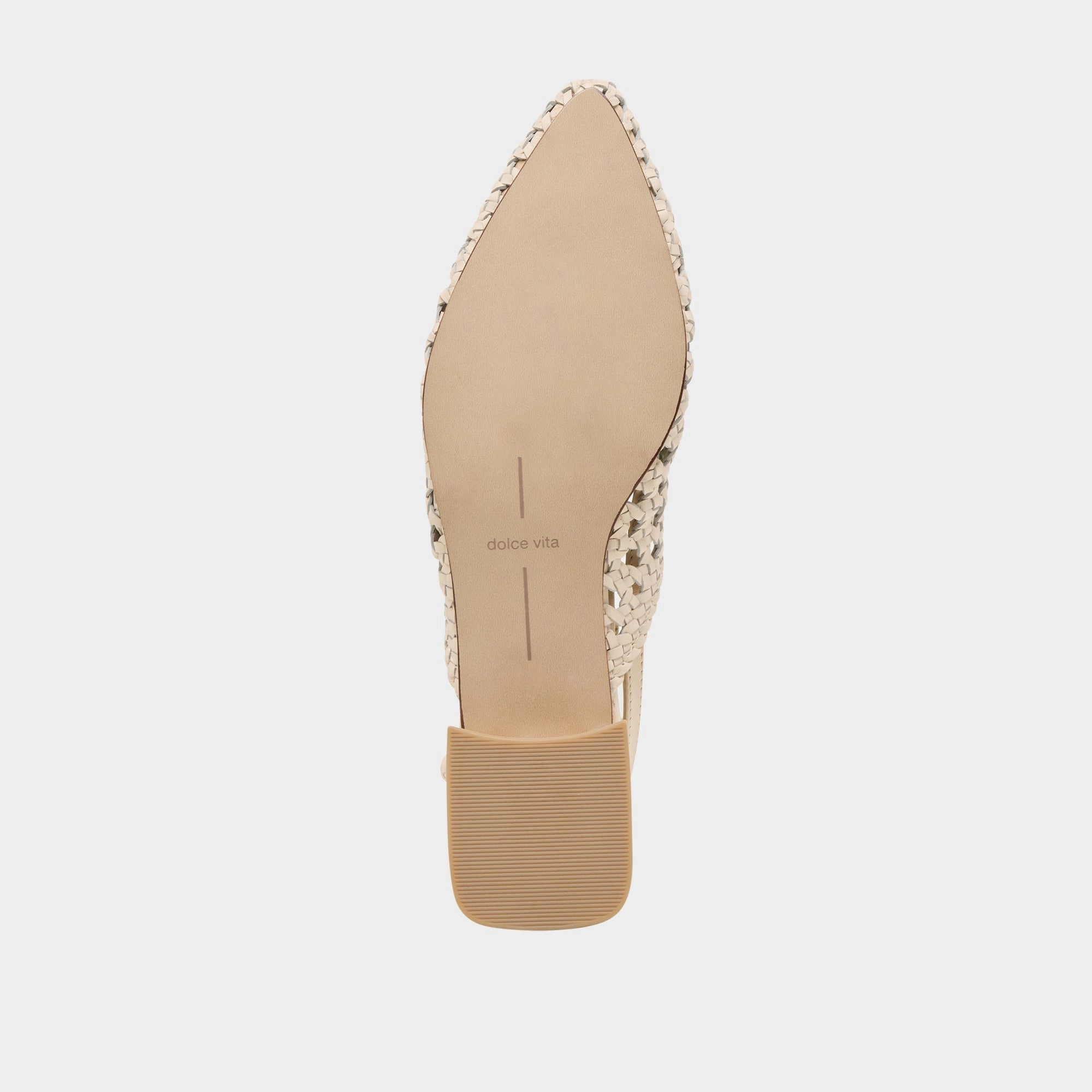 BIRDIE FLATS OFF WHITE WOVEN LEATHER