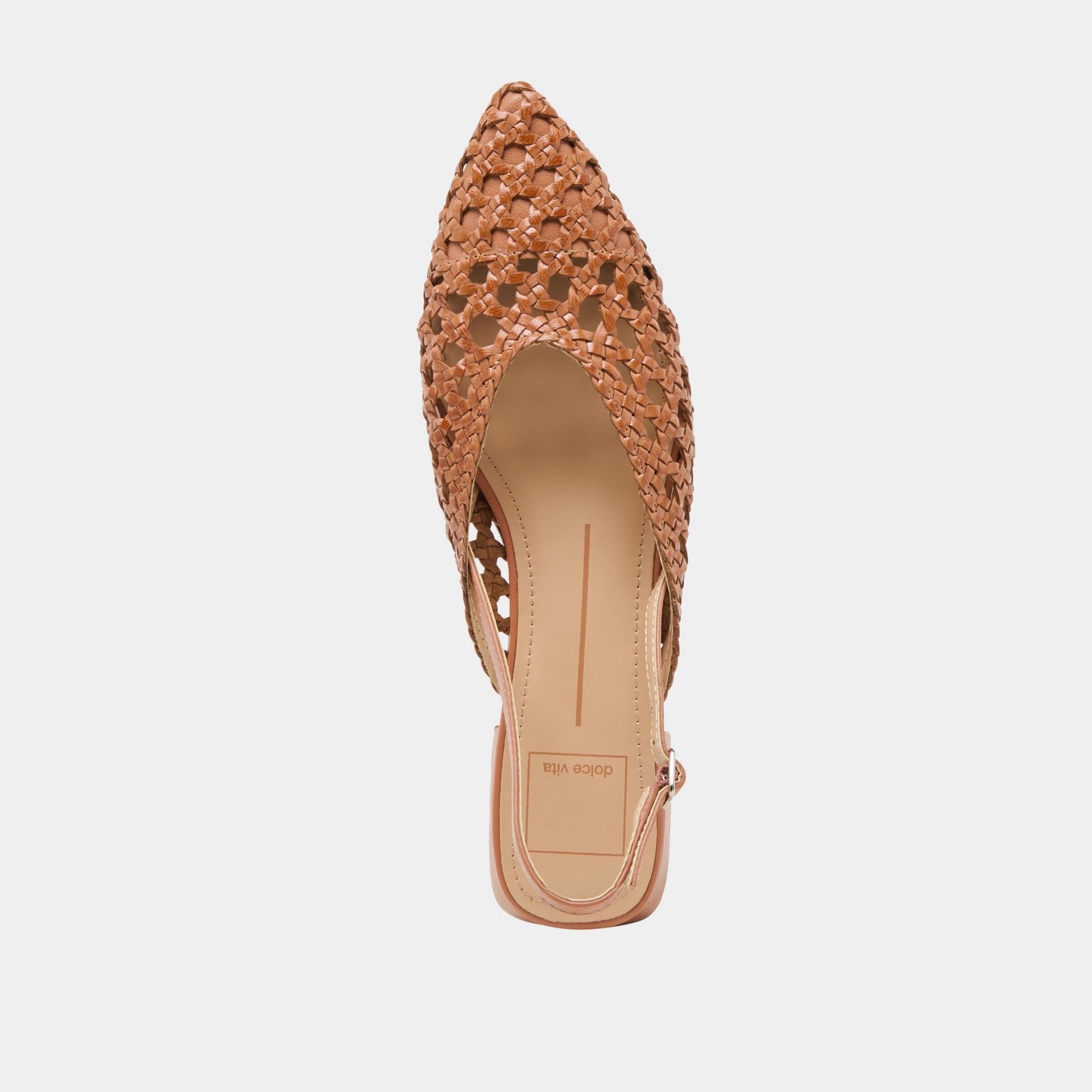 BIRDIE FLATS TAN WOVEN LEATHER