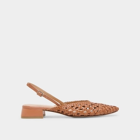BIRDIE FLATS TAN WOVEN LEATHER