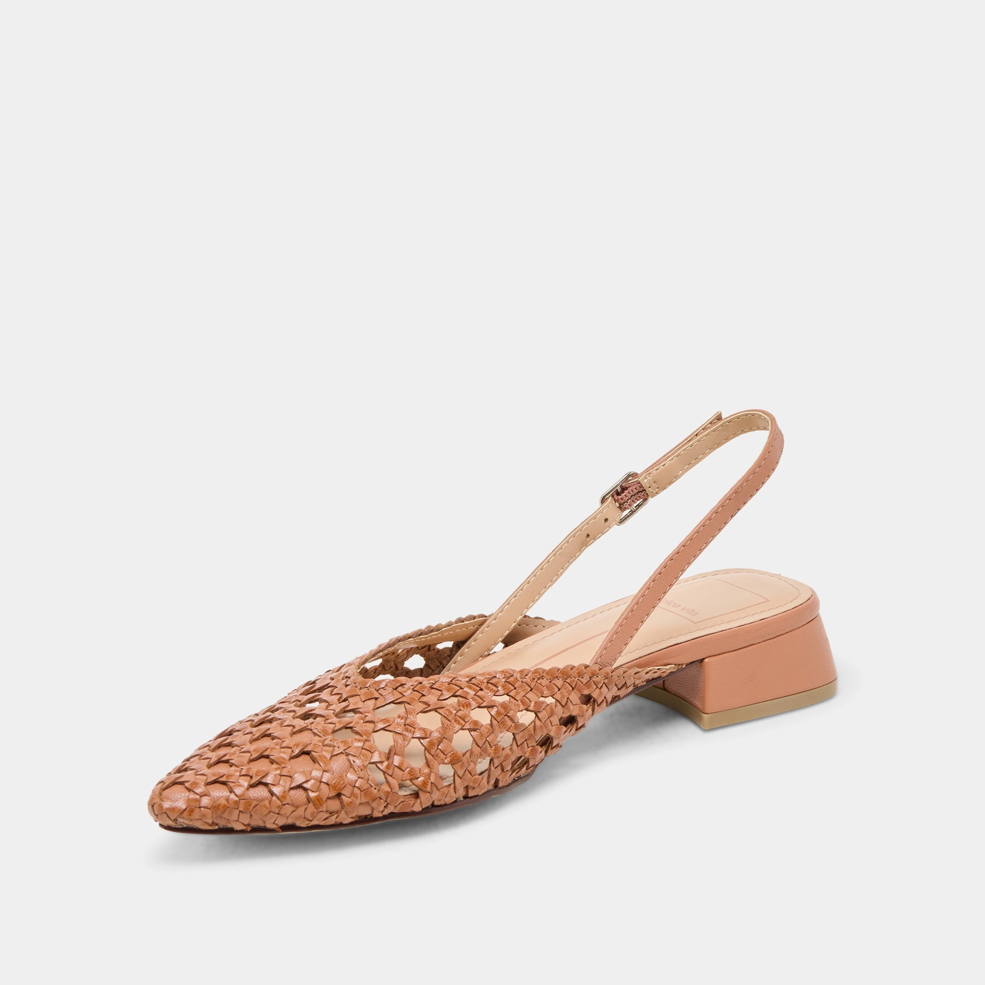 BIRDIE FLATS TAN WOVEN LEATHER