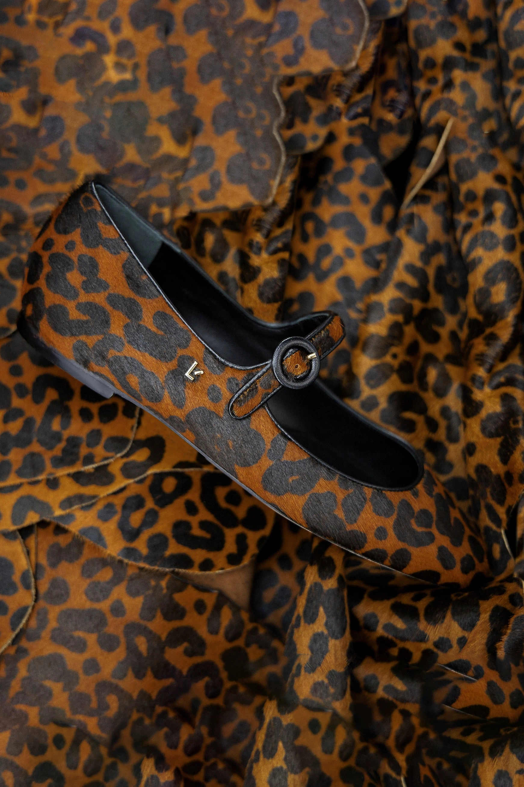 Blair Ballet Flat In Leopard Print Calf Hair
