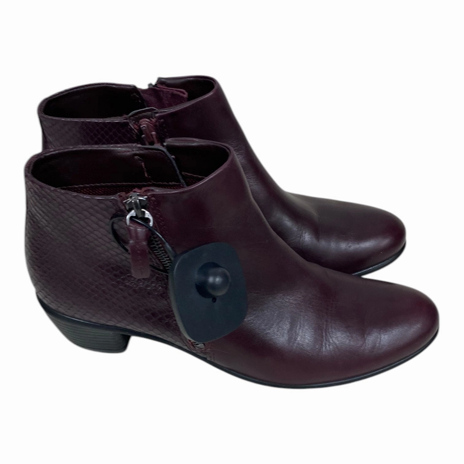Boots Ankle Heels By Ecco In Purple, Size: 7.5