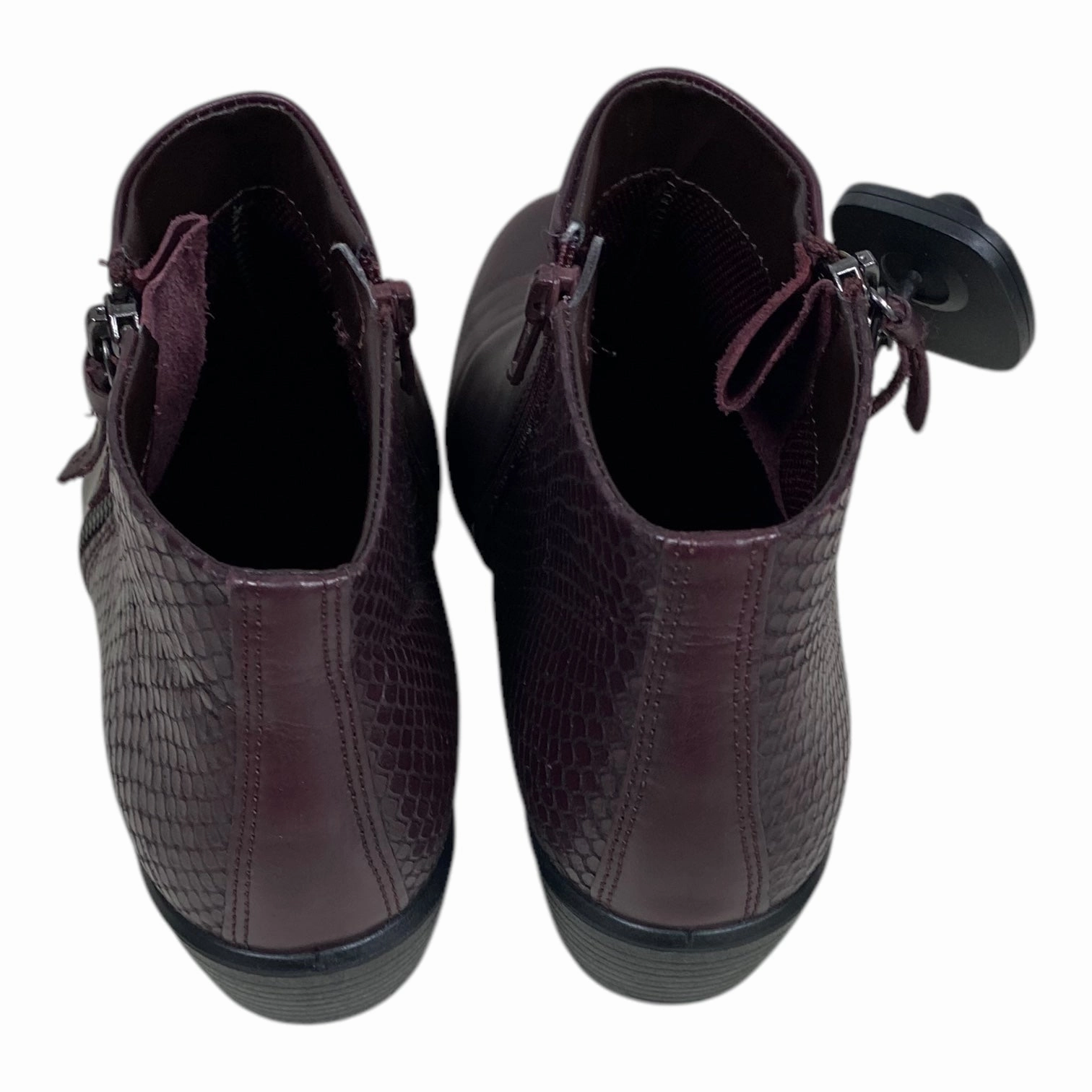 Boots Ankle Heels By Ecco In Purple, Size: 7.5
