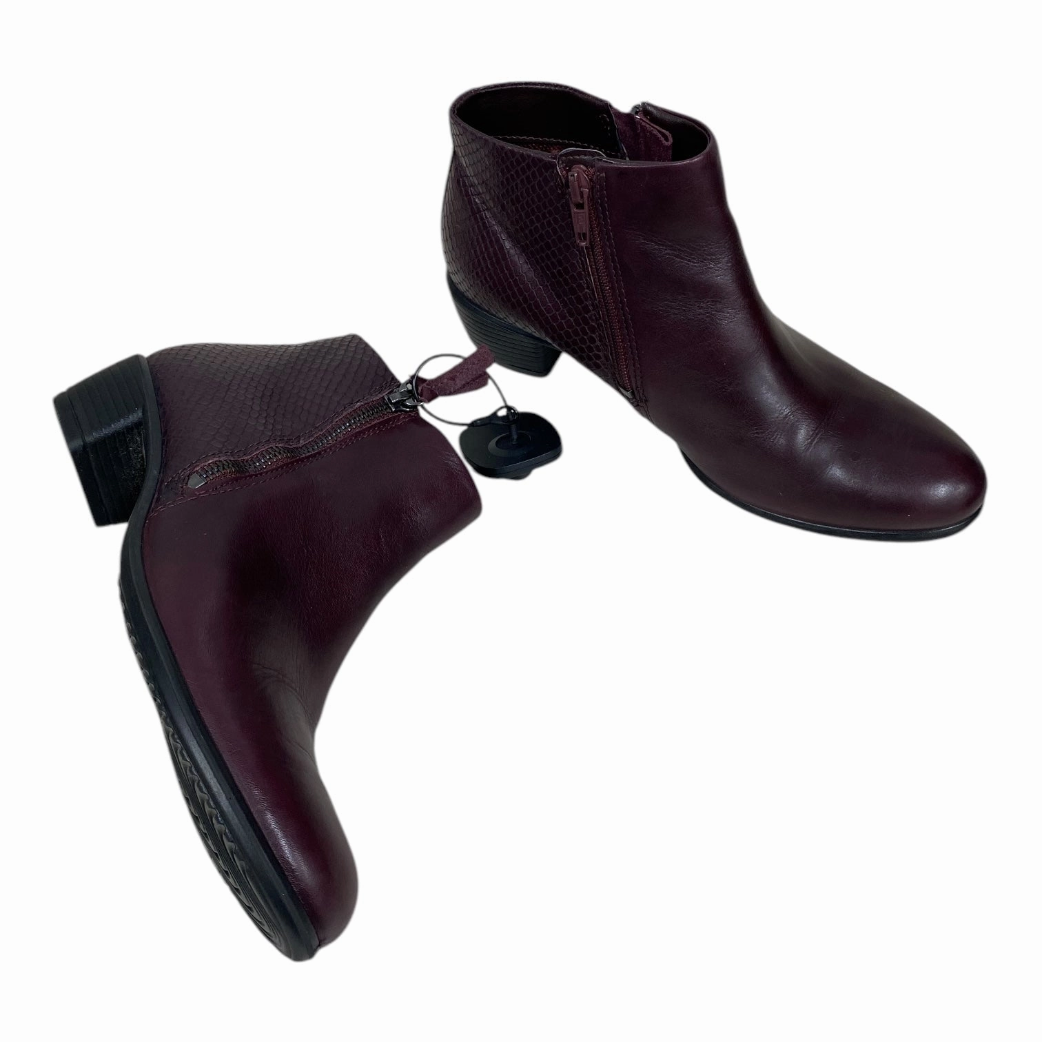 Boots Ankle Heels By Ecco In Purple, Size: 7.5