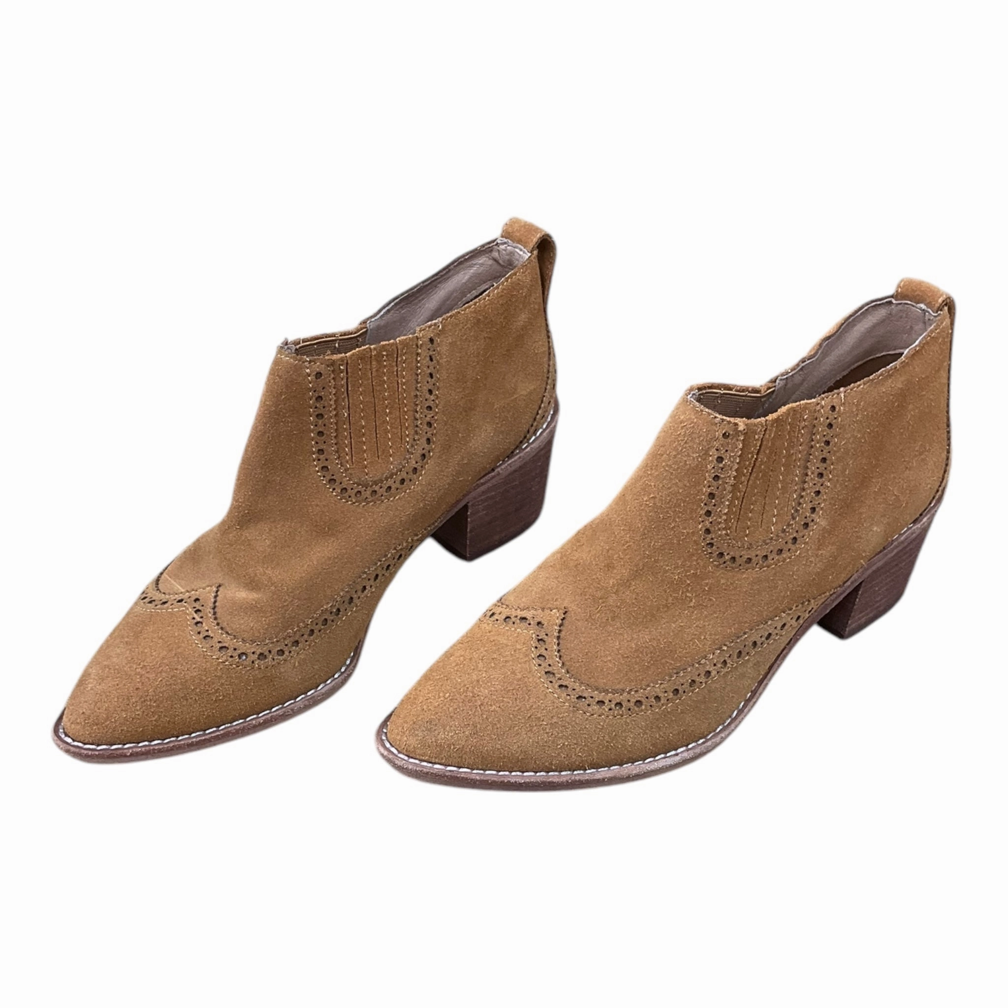 Boots Ankle Heels By Madewell In Tan, Size: 8