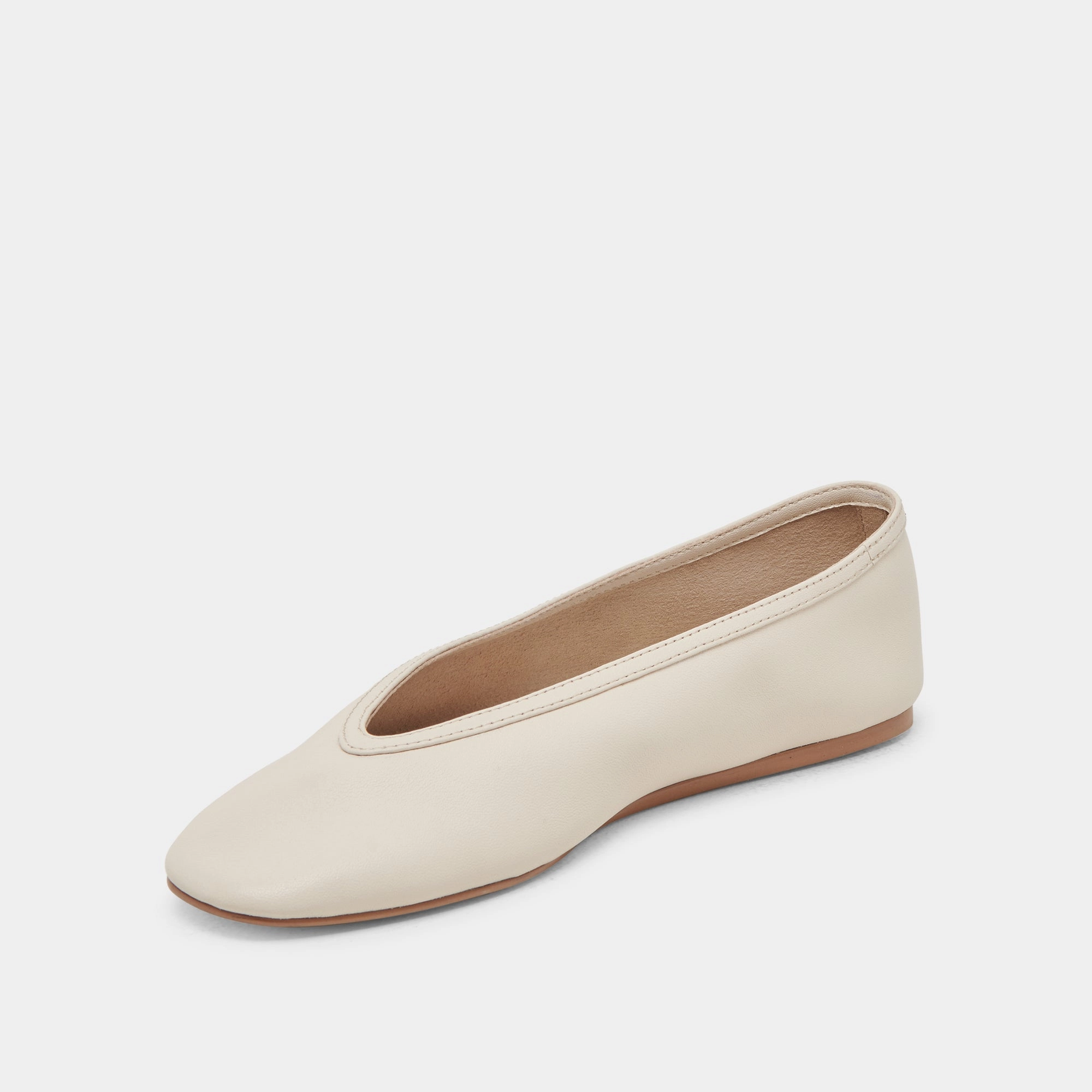 BRAIDY BALLET FLATS IVORY LEATHER