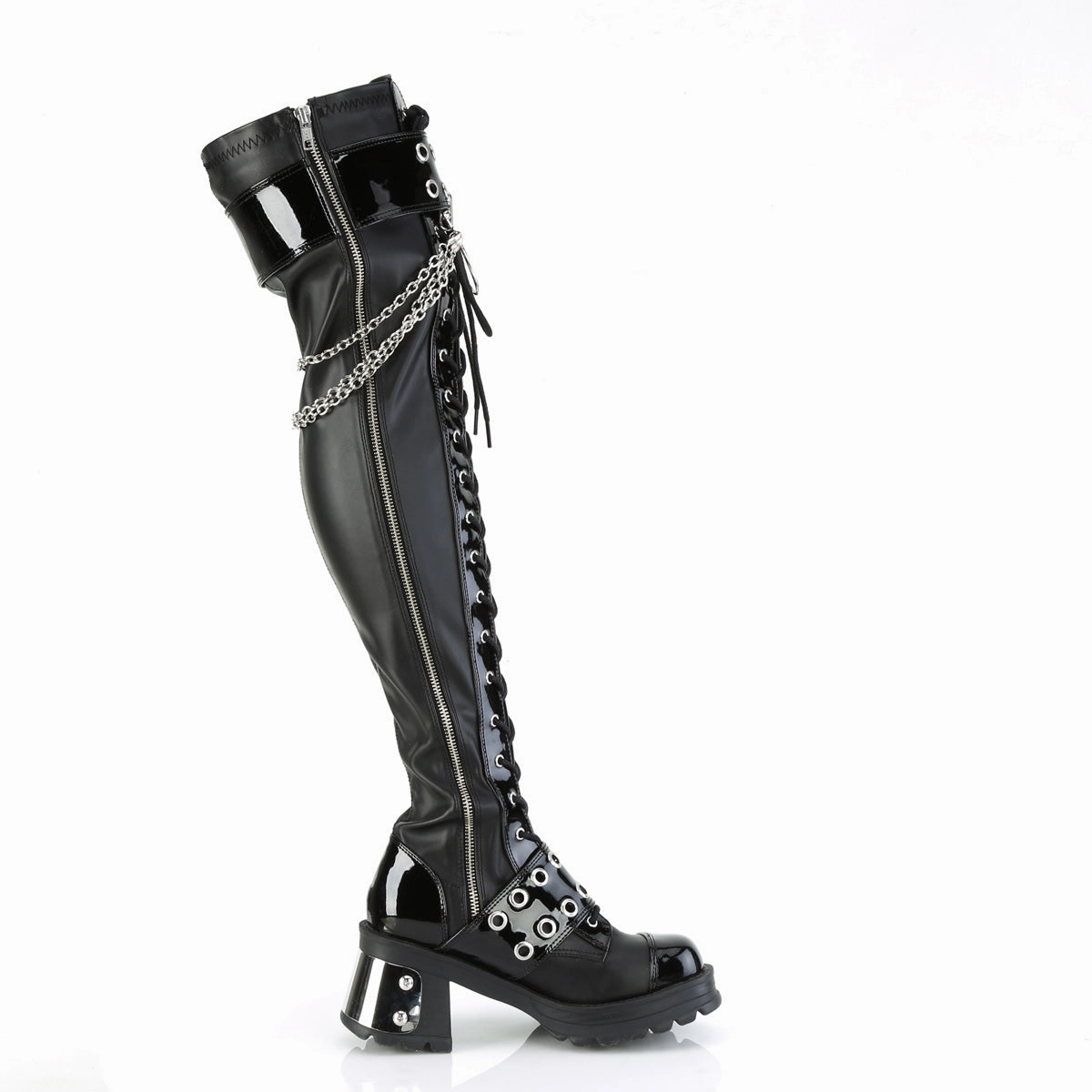 BRATTY-304  Black Stretch Vegan Leather