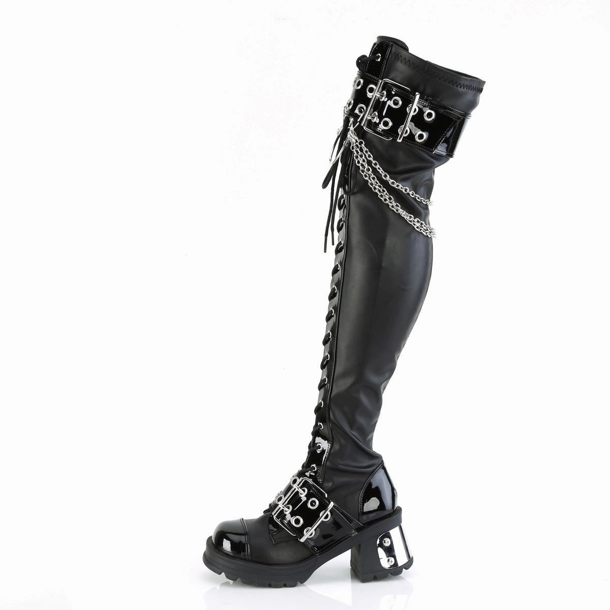 BRATTY-304  Black Stretch Vegan Leather
