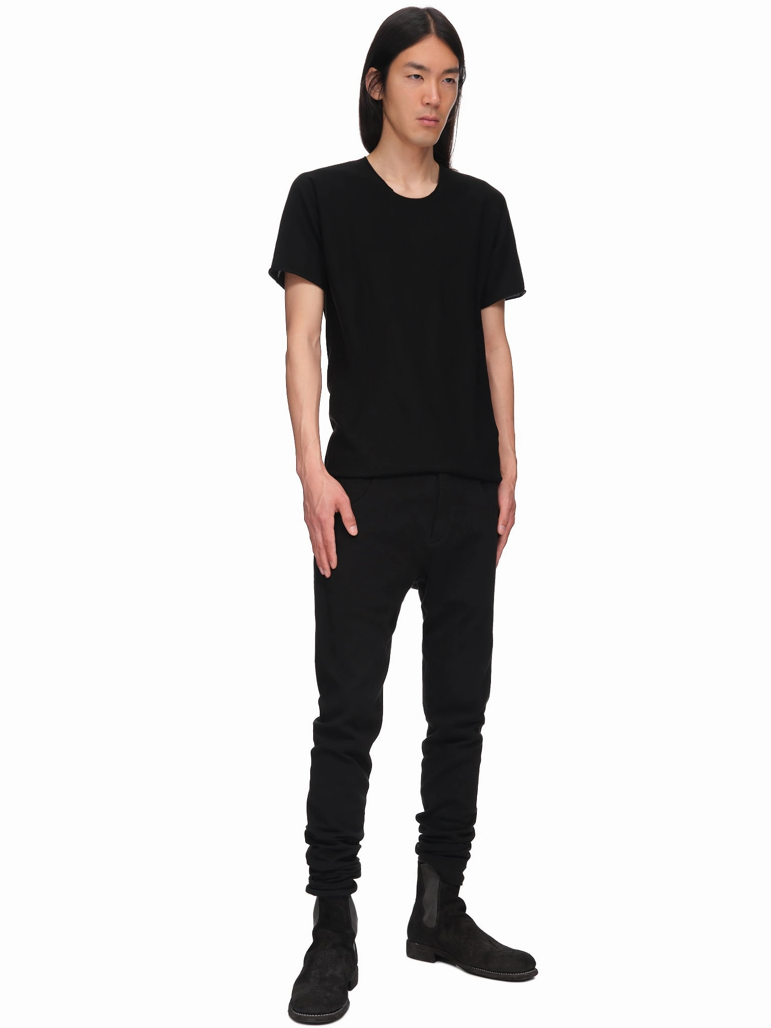 Chelsea Suede Boots (96-HORSE-REVERSE-BLACK)