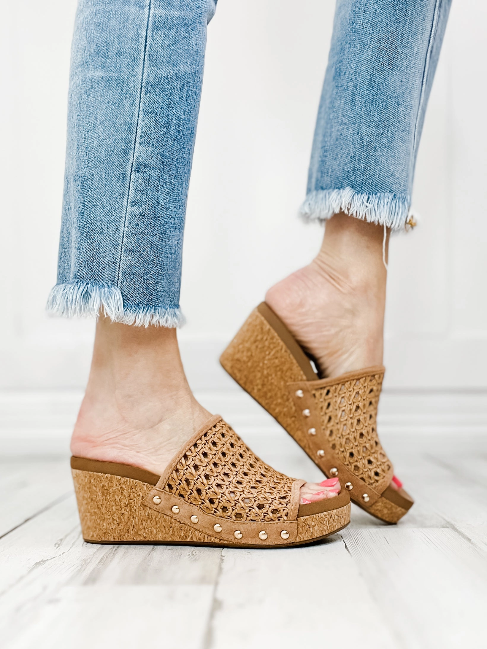 Corkys Vacation Wedges in Tan