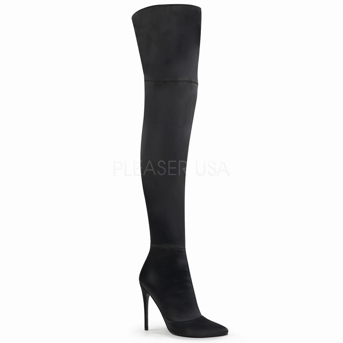 COURTLY-3012  Black Stretch Satin