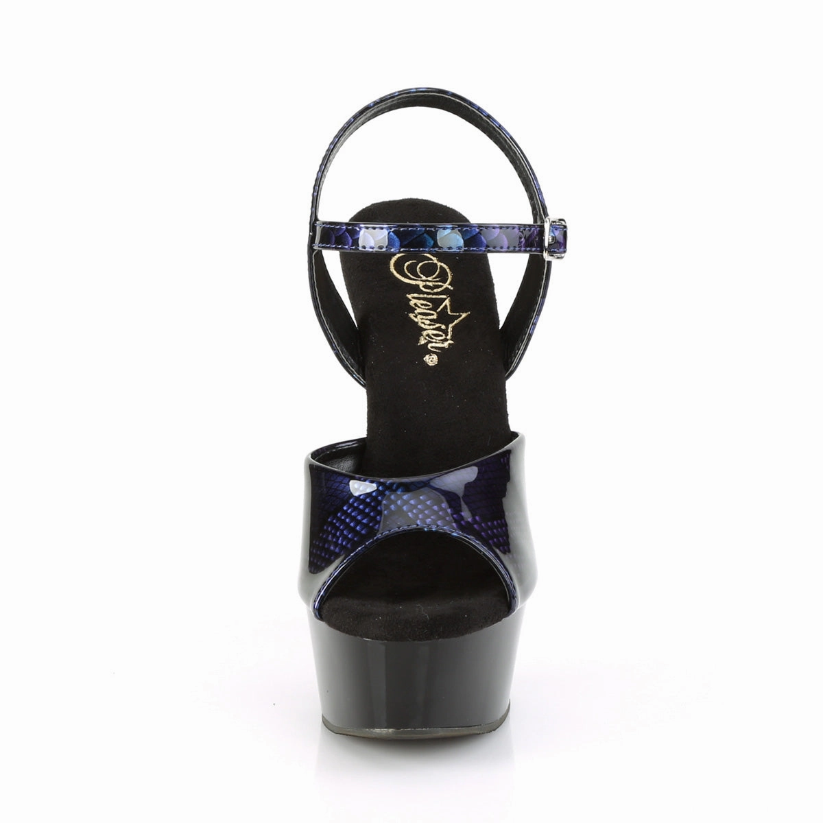 DELIGHT-609SP  Royal Blue Snake Patent/Black