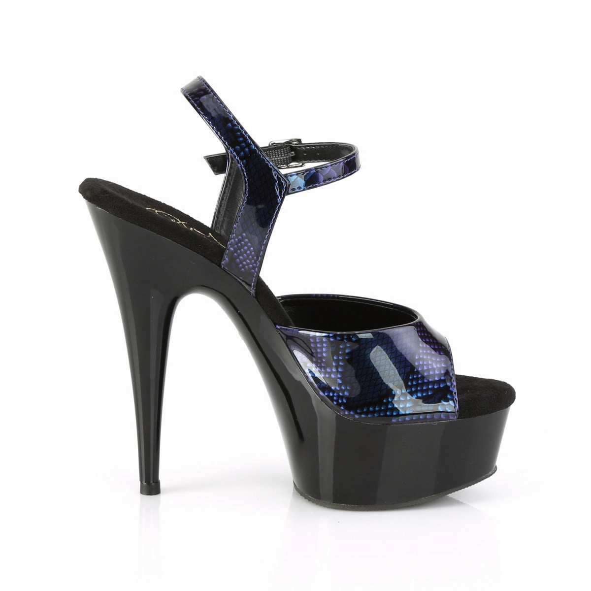 DELIGHT-609SP  Royal Blue Snake Patent/Black