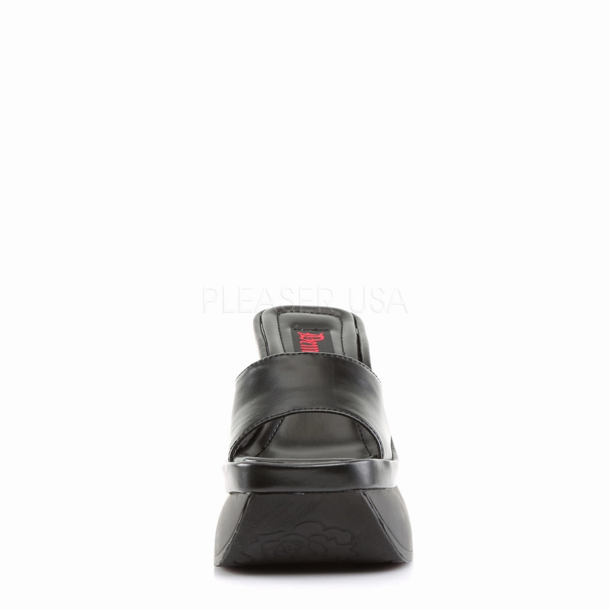 DEMONIA PACE-01 Black Pu Sandals