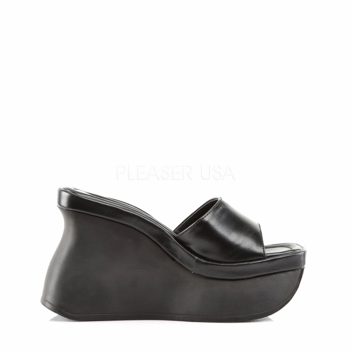 DEMONIA PACE-01 Black Pu Sandals