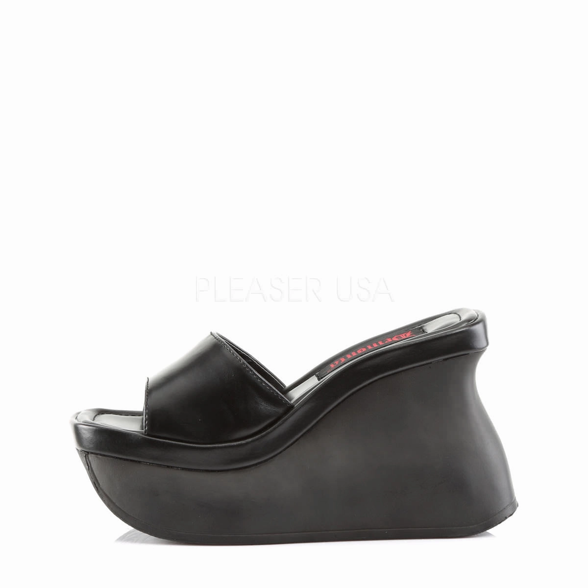 DEMONIA PACE-01 Black Pu Sandals