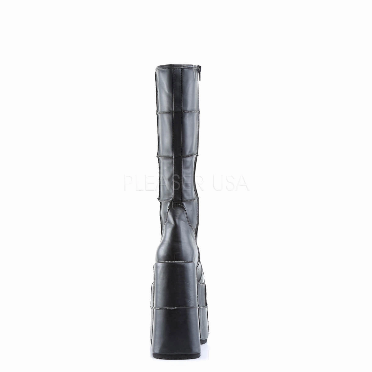 DEMONIA STACK-301 Men's Black Pu Vegan Boots