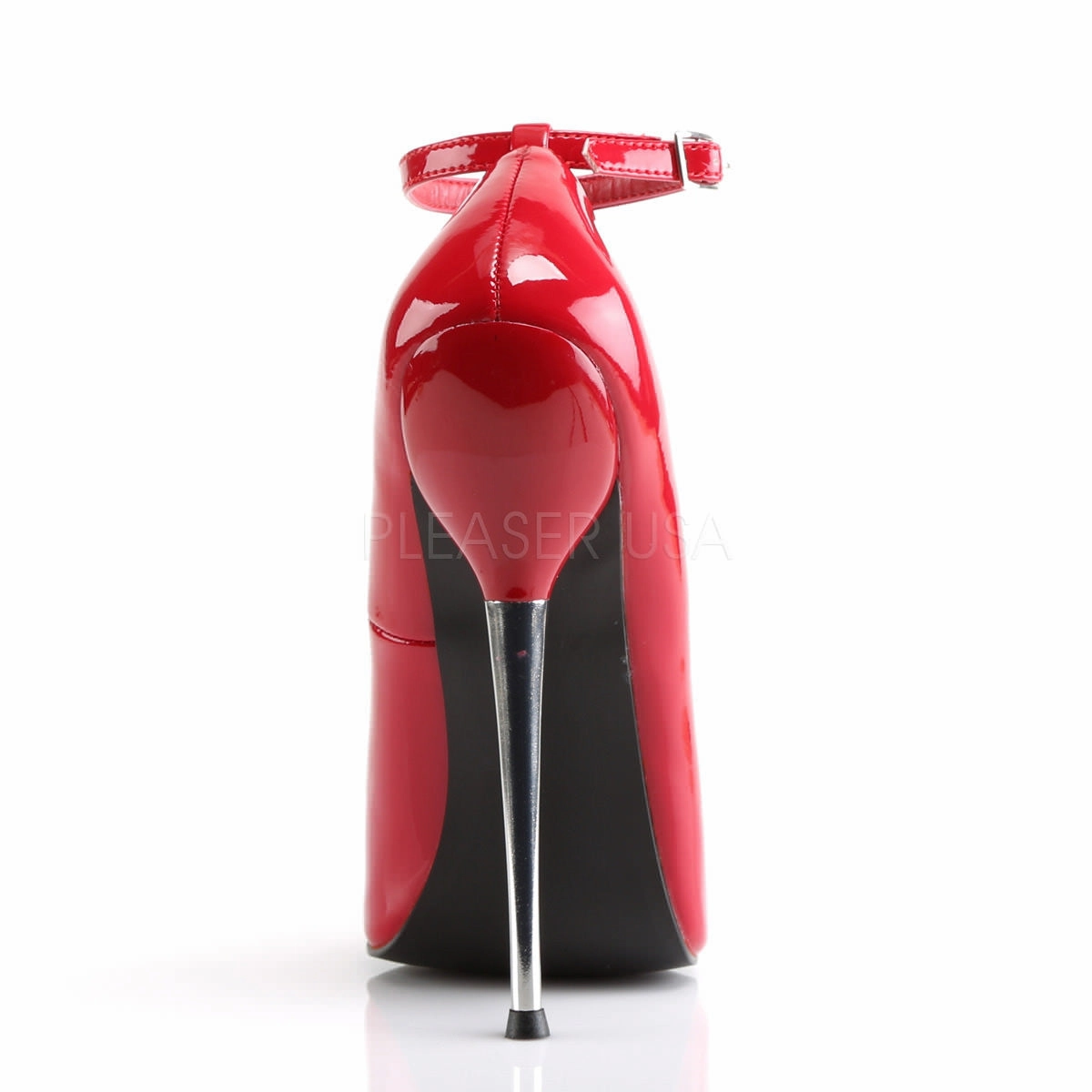 DEVIOUS DAGGER-12 Red Pat Plain Pumps