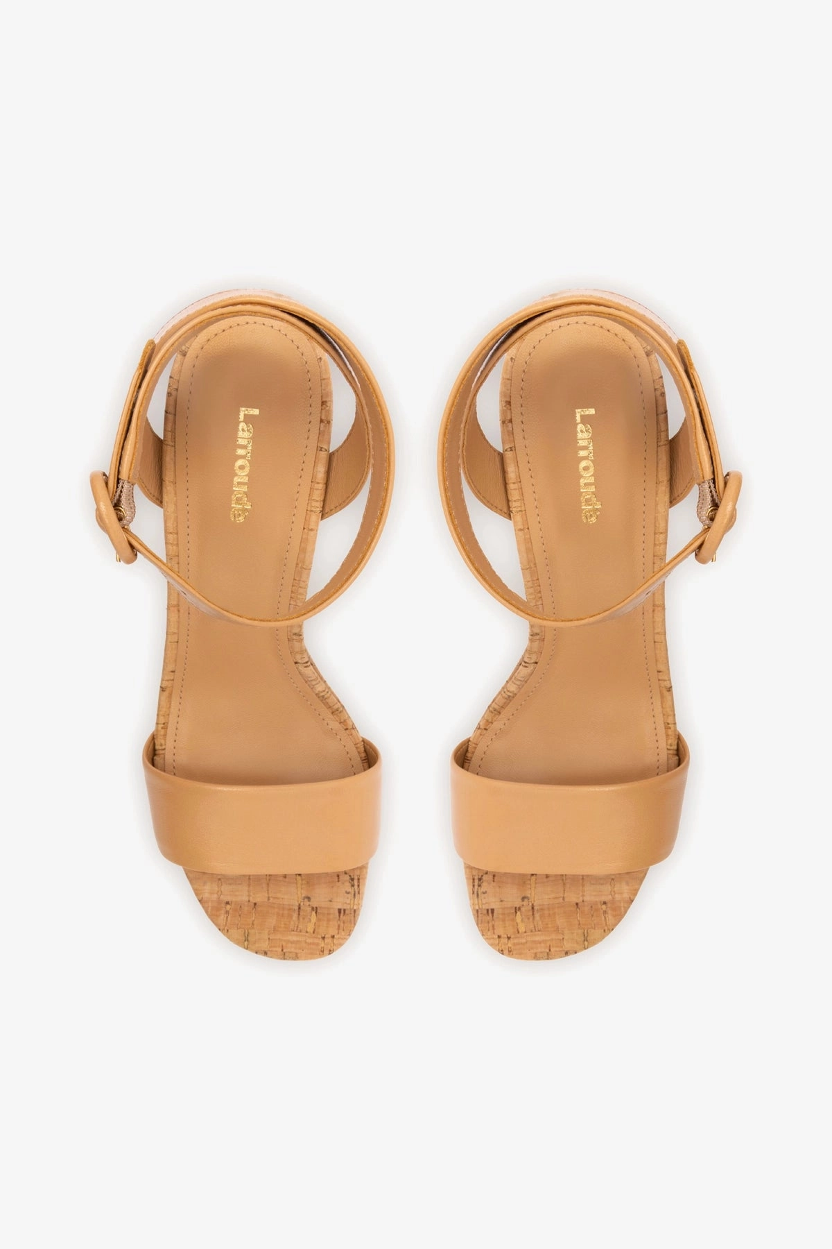 Dolly Sandal In Tan Leather and Natural Cork