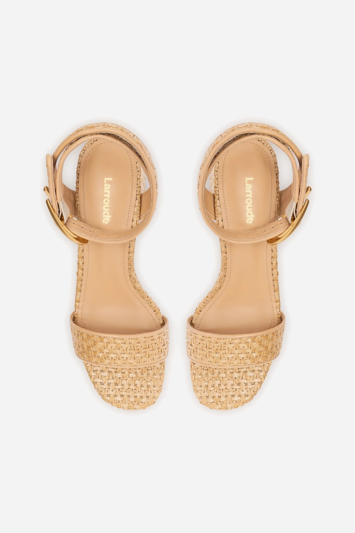 Dolly Verona Low Sandal In Natural Raffia and Beige Leather