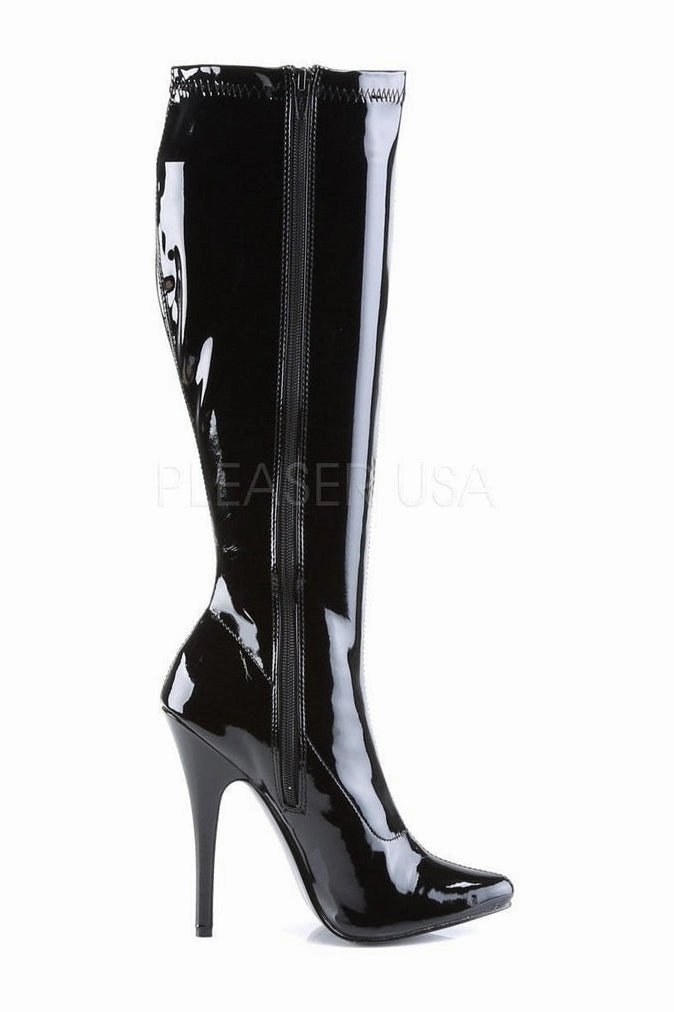 DOMINA-2000 Knee Boot  | Black Patent