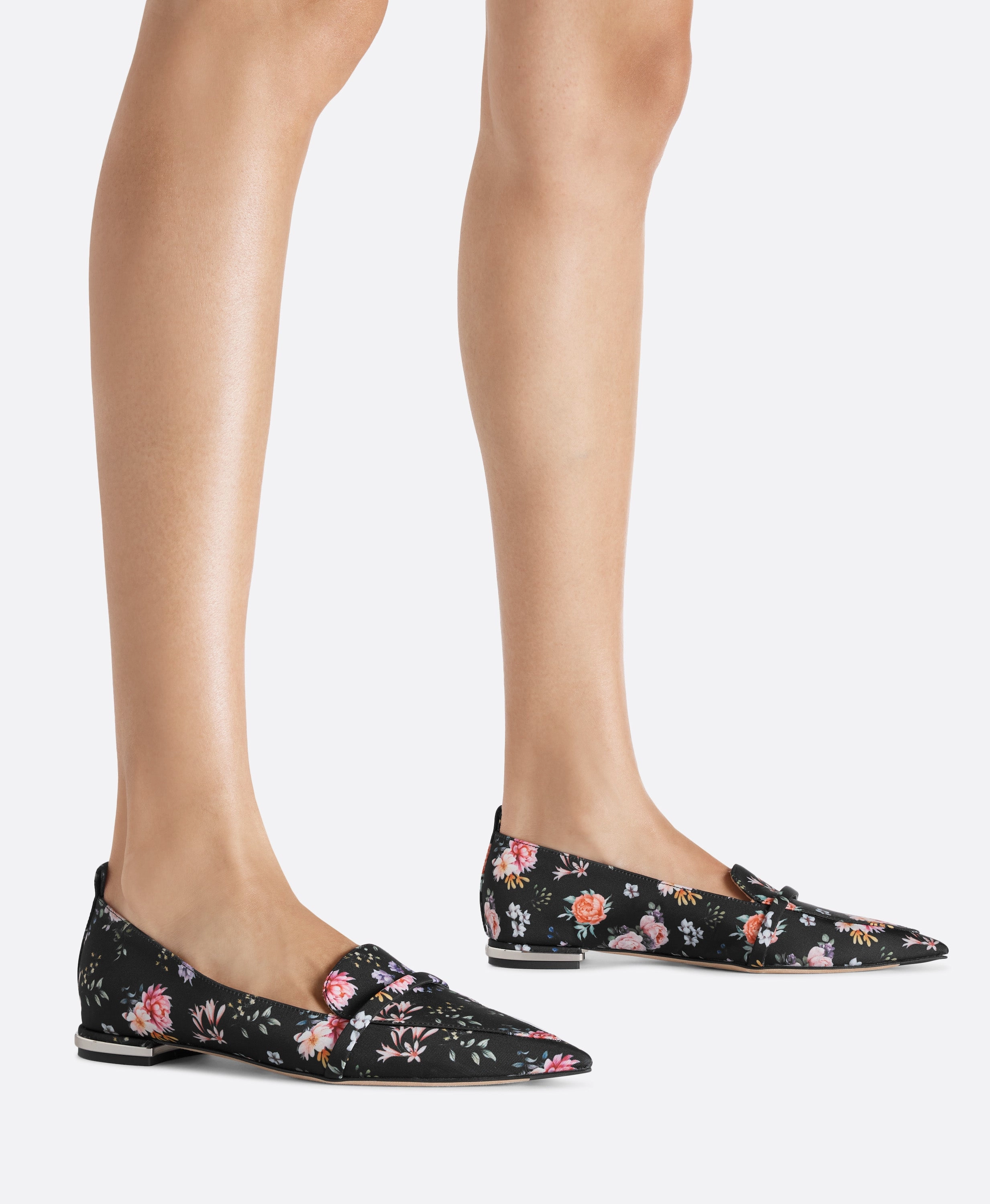 Dora Black Floral Grosgrain Loafers