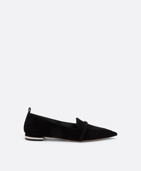 Dora Black Suede Loafers