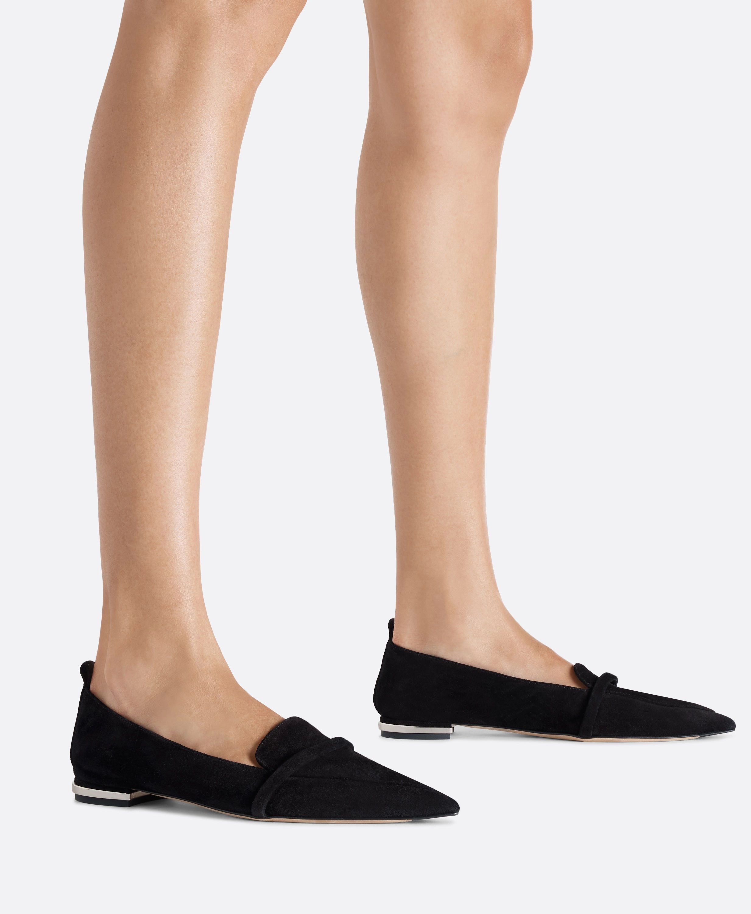 Dora Black Suede Loafers