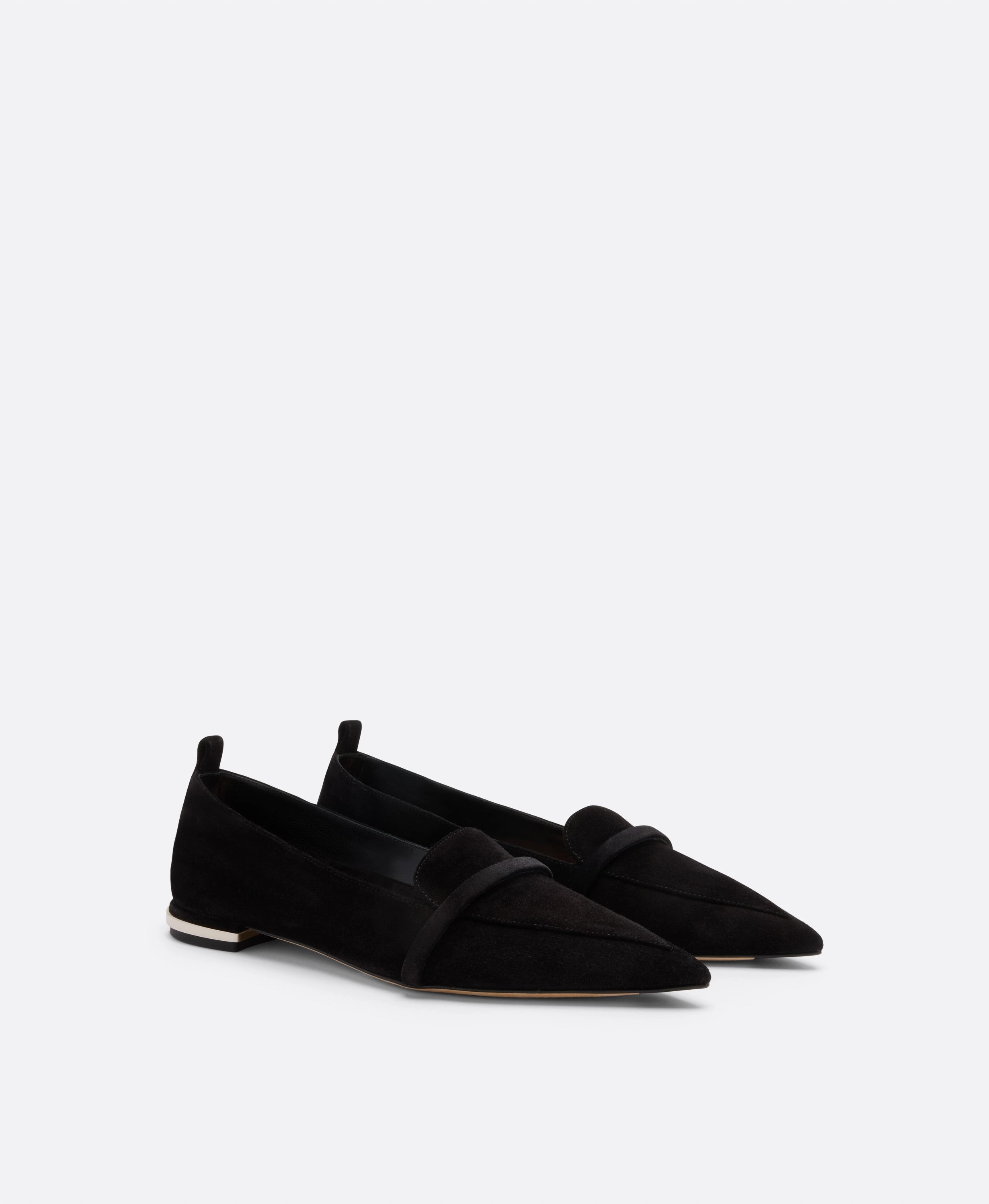 Dora Black Suede Loafers