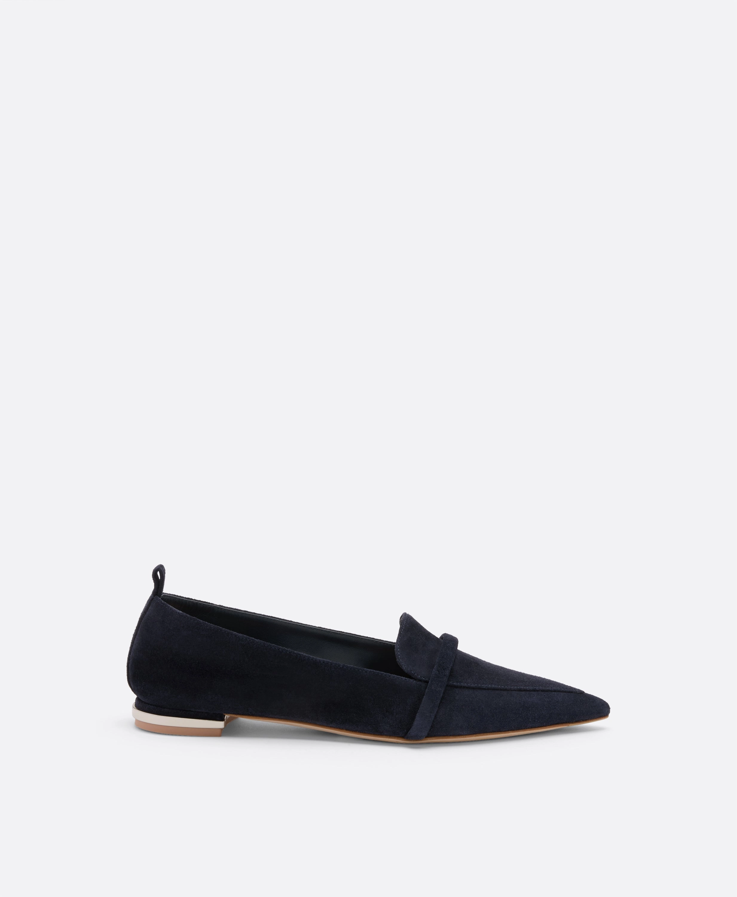 Dora Dark Blue Suede Loafers