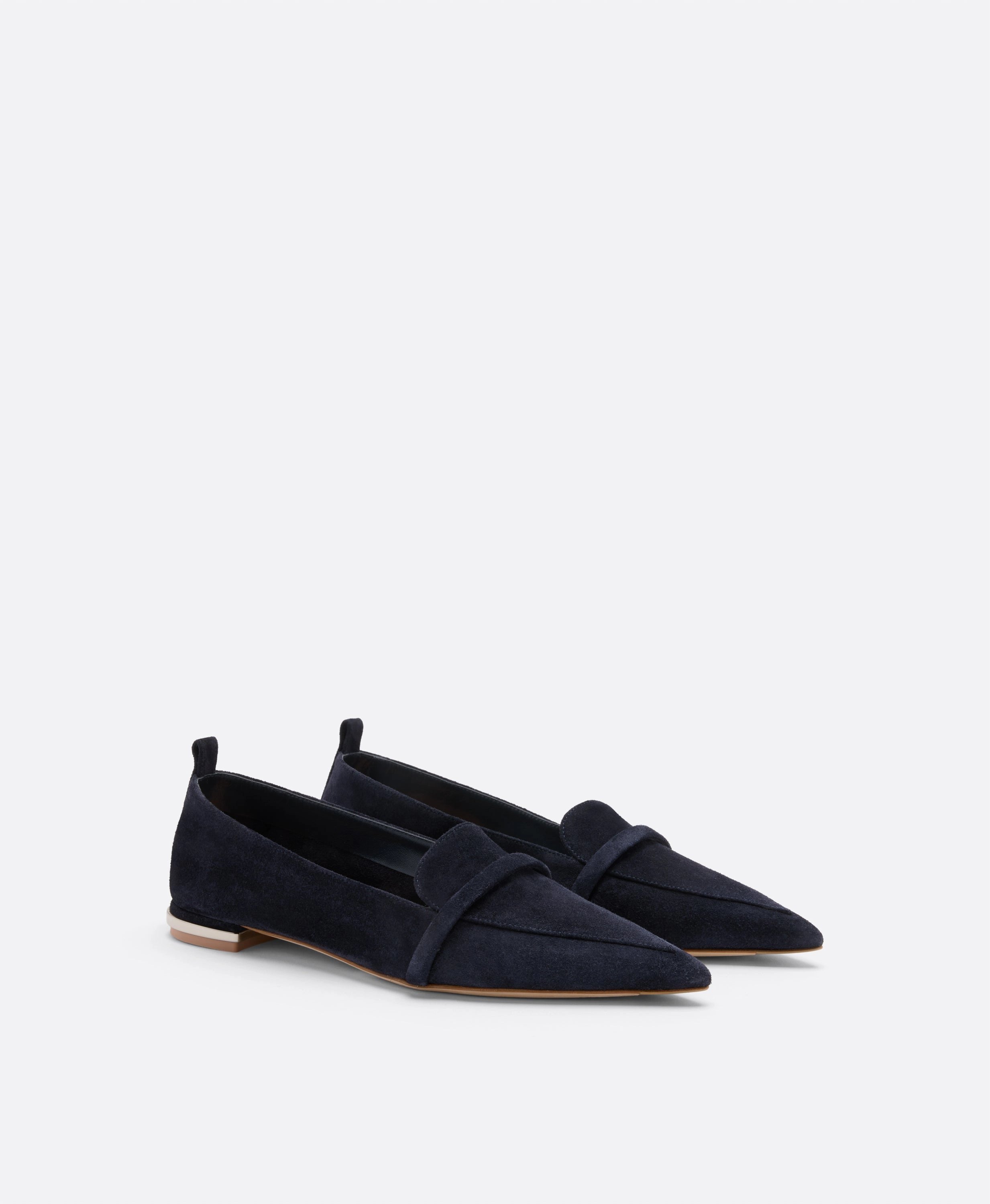 Dora Dark Blue Suede Loafers