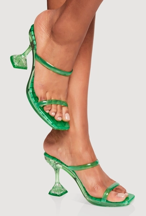 Double Jelly Band Spool Heel Sandals
