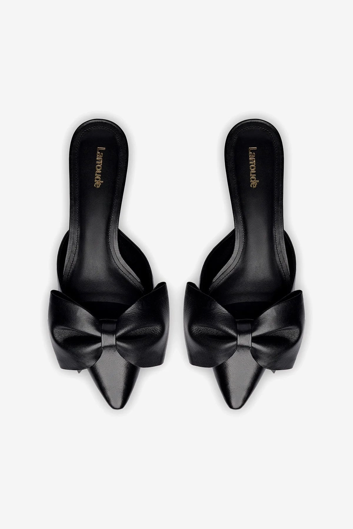 Elle Flat Mule In Black Leather