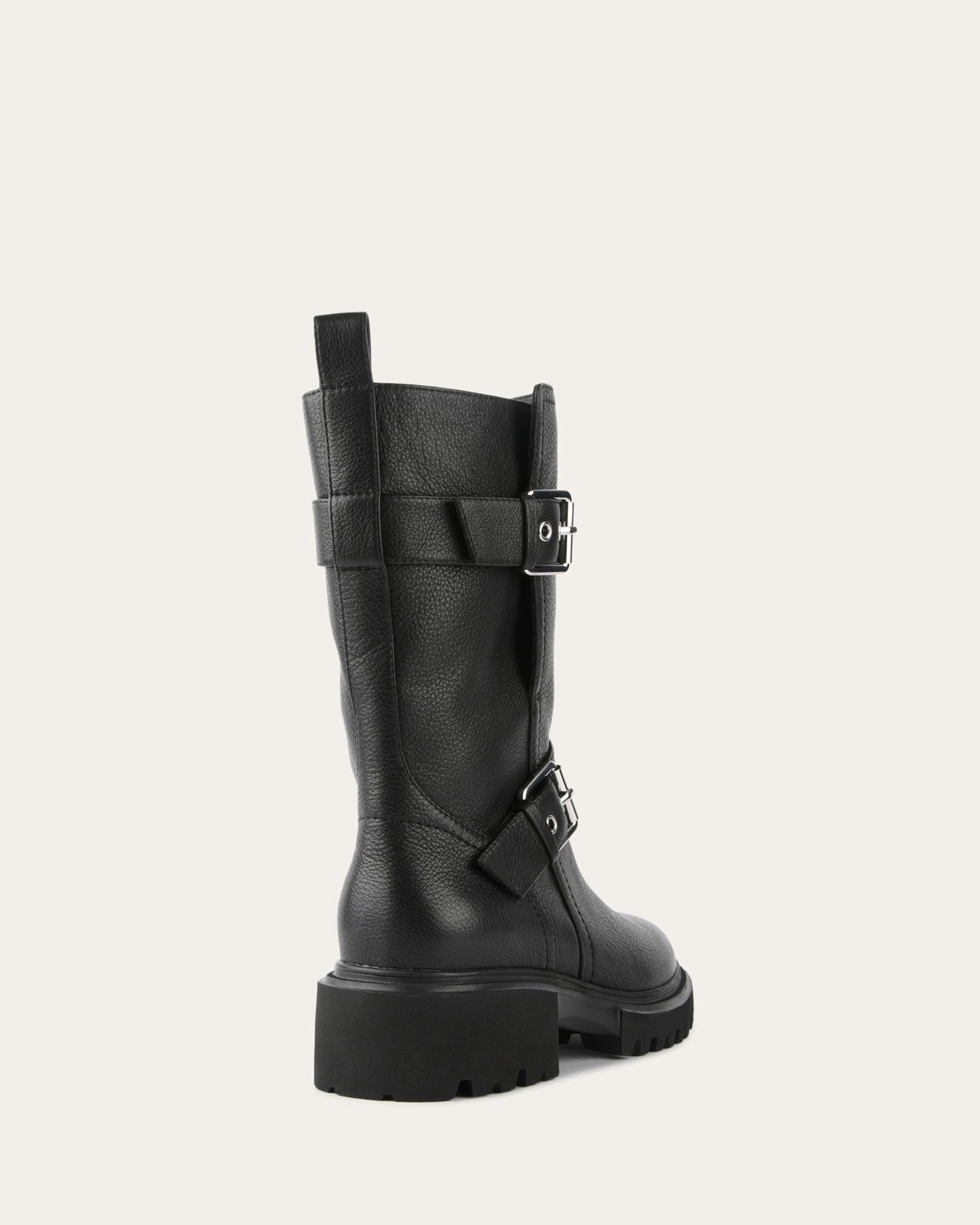 ELLIOT FLAT ANKLE BOOTS BLACK LEATHER