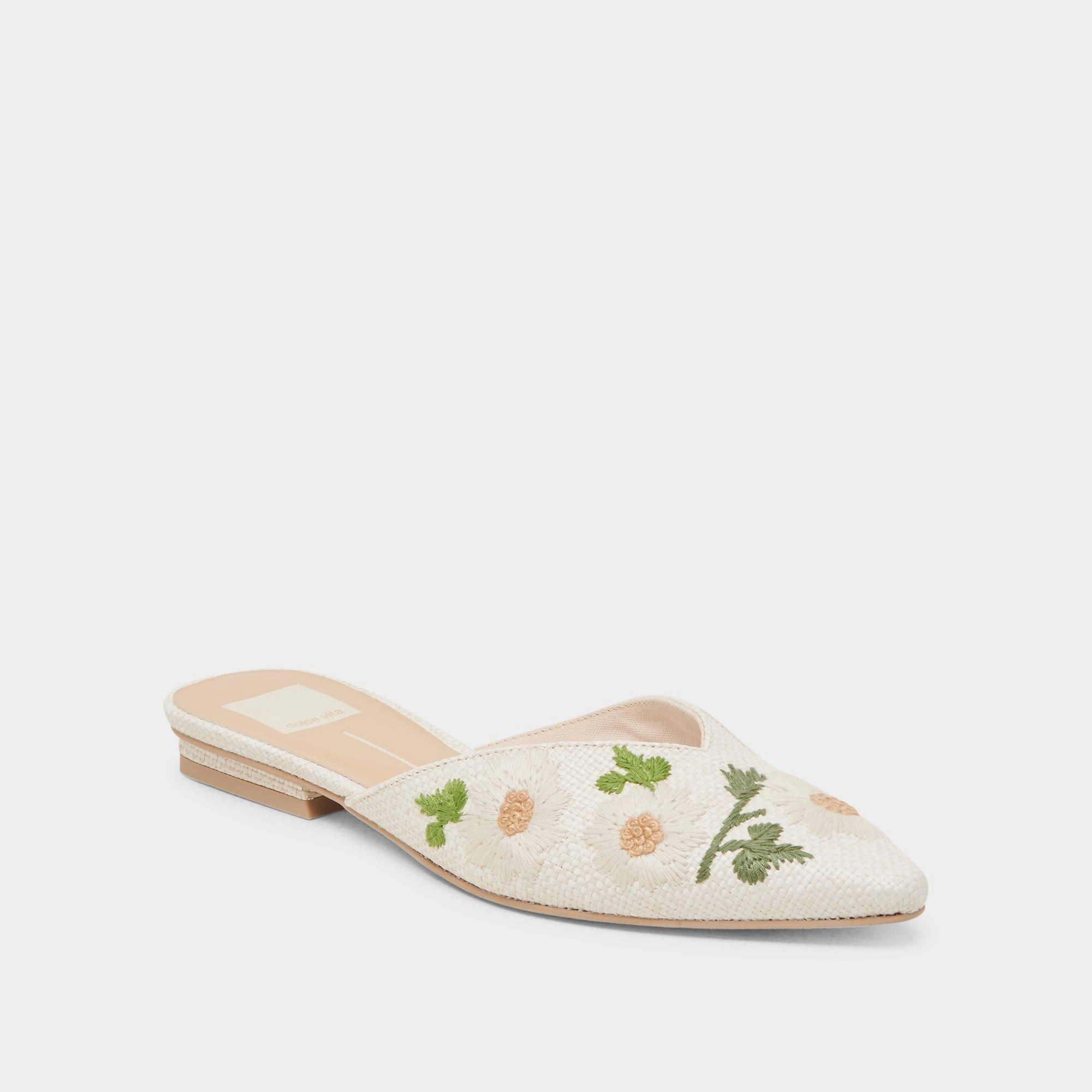 ELM FLATS WHITE FLORAL RAFFIA