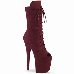 FLAMINGO-1051FS  Burgundy Faux Suede/Burgundy Faux Suede
