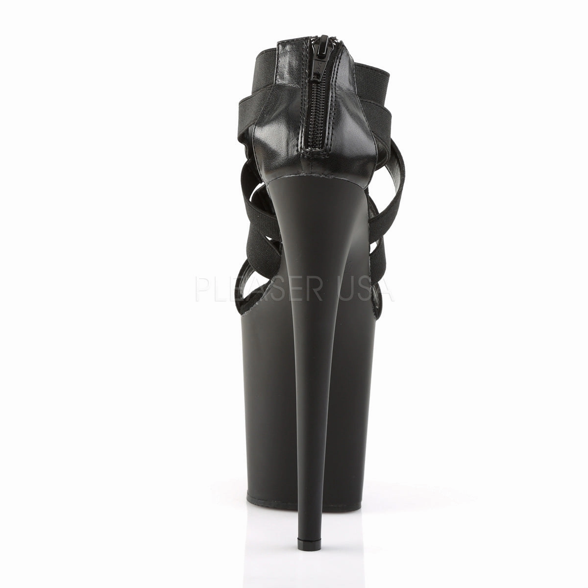 FLAMINGO-869  Black Elastic Band-Faux Leather/Black Matte
